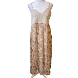 Stitchdrop  Mokopuko Crochet Trim Babydoll Maxi‎ Dress Size Medium NWT